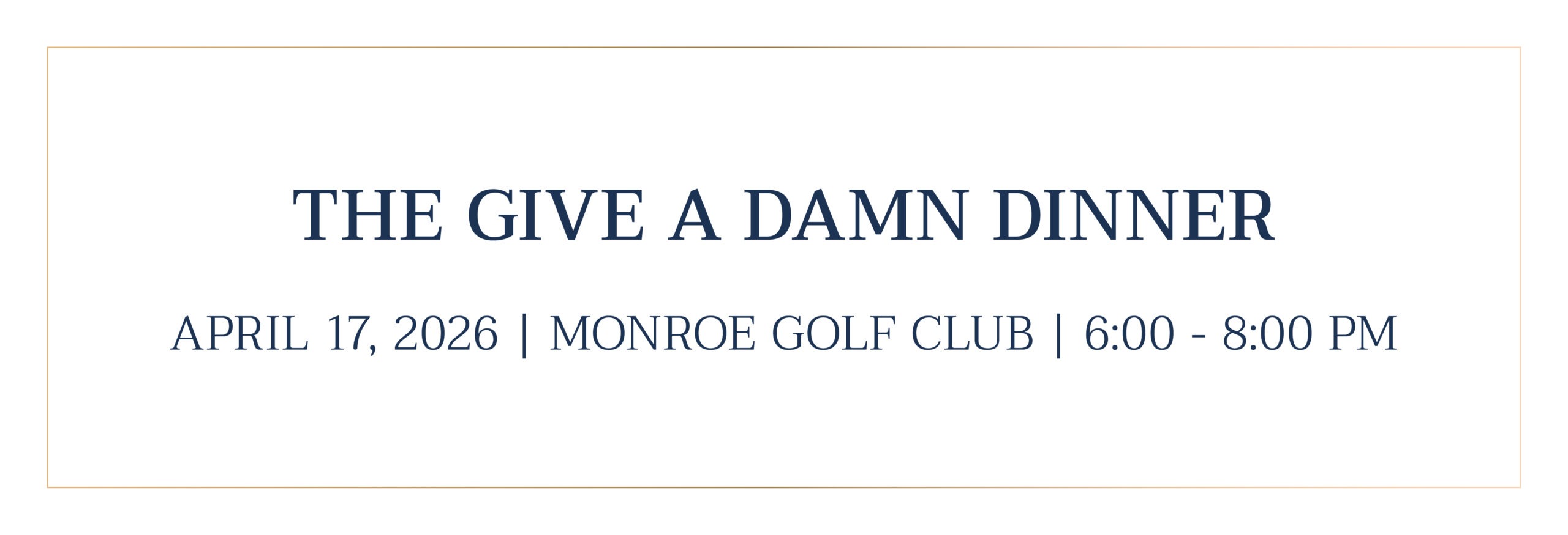 The Give A Damn Dinner